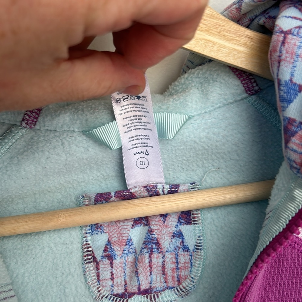 Ivivva by lululemon scuba zippered hooded sweatshirt size 10 multicoloured - Picture 6 of 6